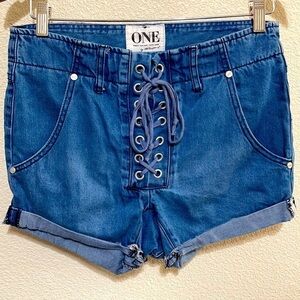 One Teaspoon Super Freaks Low Waist Crotch Shorts